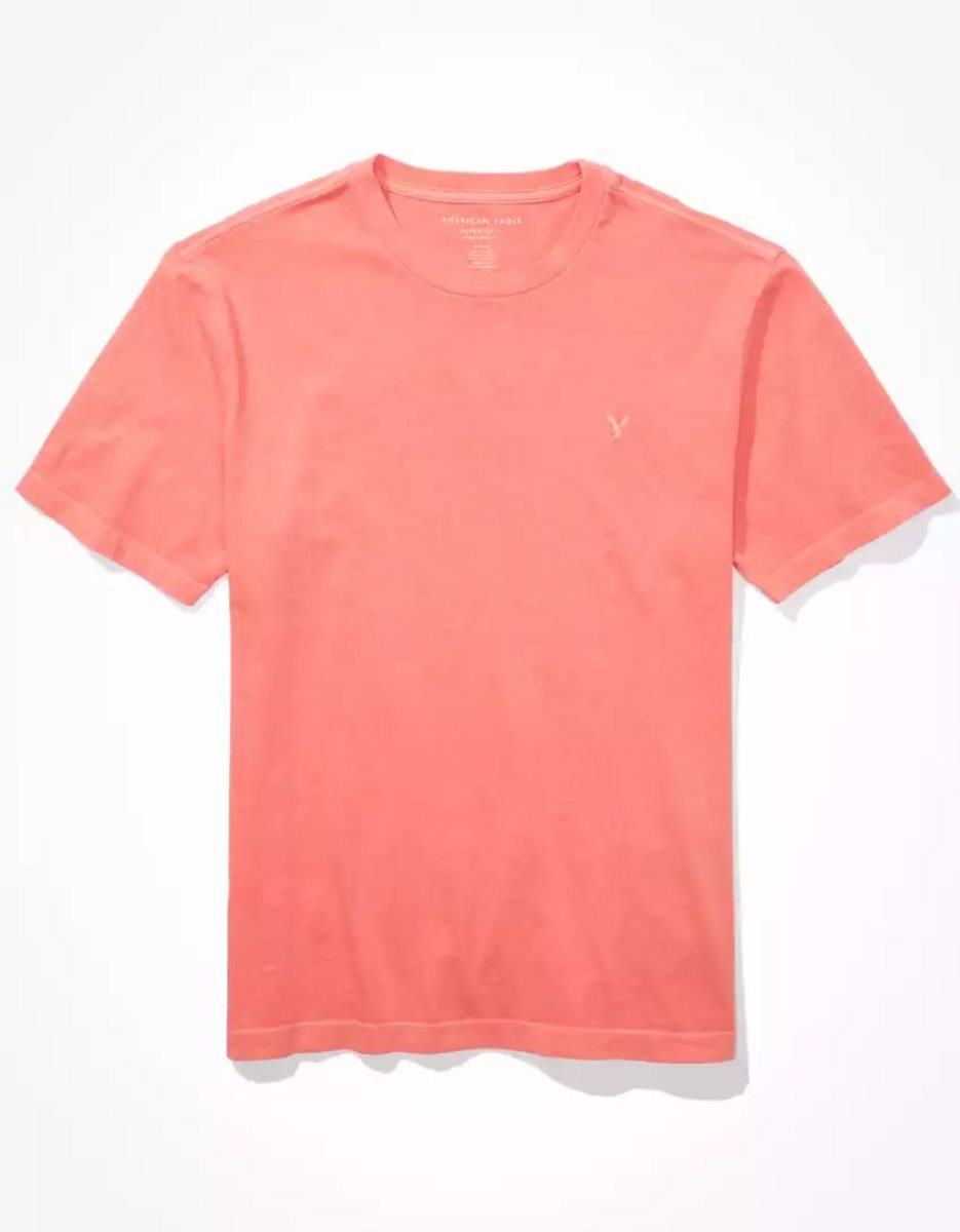 T Shirts American Eagle AE Super Soft Legend Corail Homme | MNZ-12921198